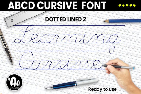Abcd Cursive Dotted Lined2: A Playful Font for Educational Design