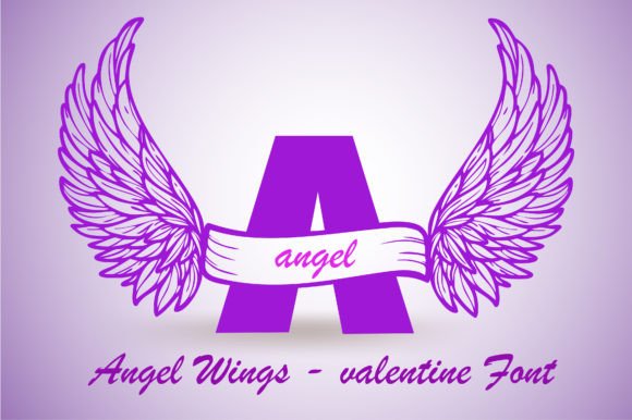 Angel Wings: A Font That Blends Hearts and Celestial Grace